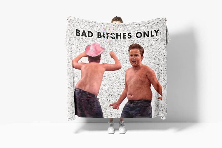 Gibby Bad Bitches Only Tapestry with Easy Hanging Kit, Funny Flag for College Dorm, Available In Sizes From 40" To 90", Skin-friendly Soft High-definition Meme Tapestry(Size:40"×30") thumbnail 4