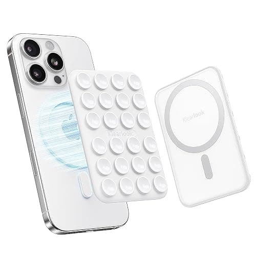 Klearlook Magnetic Suction Phone Mount for MagSafe Case, Removable Sticky Phone Grip Holder for Hands-Free Makeup/Selfie/Live Streaming/Vlog for TikTok & Instagram Influencer/Creator, Classic White - Classic White - Image 1