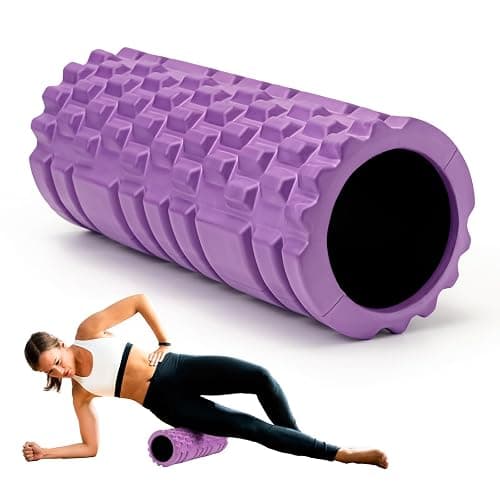 Krightlink Foam Roller for Muscle Massager, Patented 13" High Density Exercise Roller for Muscle and Myofascial Trigger Point Release, Yoga, Back Roller for Fitness, Yoga (Purple) - Image 1