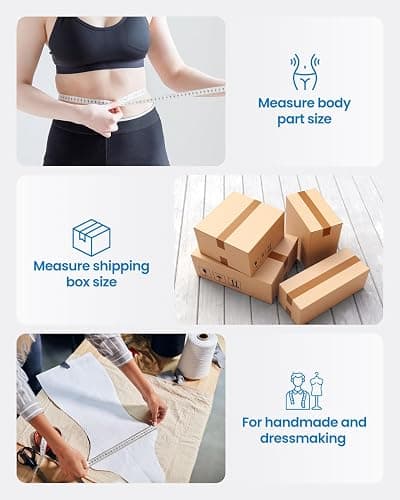 RENPHO Body Measuring Tape, Smart Tape Measure for Weight Loss, Bluetooth Fitness Equipment with App, Measuring Waist, Hip, Bust, Arms, Muscle Gain, Retractable, 60in /150cm, White thumbnail 9