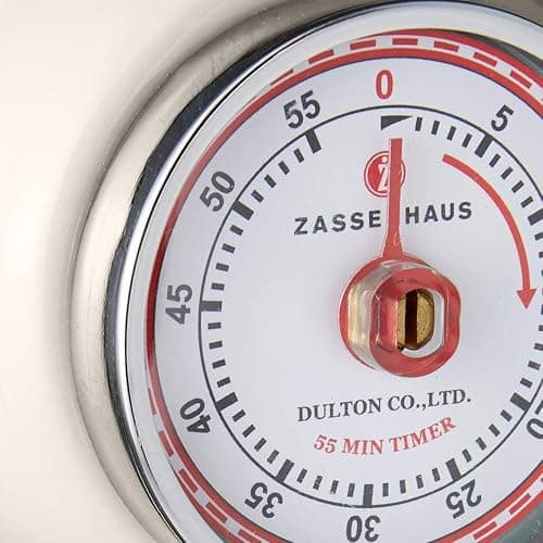 Zassenhaus Magnetic Retro Kitchen Timer, Classic Mechanical Cooking Timer (Cream) thumbnail 5