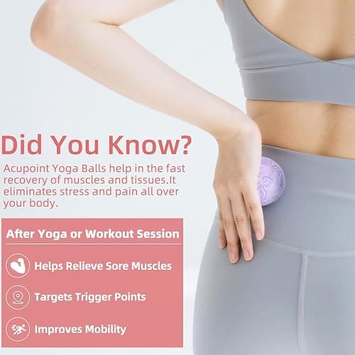 Massage Lacrosse Balls 2 Pack, Rubber Trigger Point Therapy Balls for Deep Tissue Myofascial Release, Plantar Fasciitis & Muscle Soreness Relief, Portable Pain Relief Tool (Purple and Blue) thumbnail 7