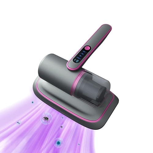 Aspirapolvere Portatile per Materassi Con Luce UV-C, Battimaterasso Antiacaro Senza Fili, Aspirabriciole per Acari (Viola) - Image 1
