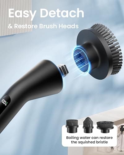 Leebein Electric Spin Scrubber, 2026 Upgraded Cordless Cleaning Brush Bathroom Scrubber, IPX7 Waterproof Electric Scrubber with 7 Brush Heads, Extendable Long Handle Power Scrubber for Bathtub Floor thumbnail 4