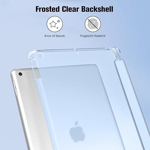 Fintie Hülle für iPad 9. Generation 2021/8. Gen 2020/7. Gen 2019 10.2 Zoll mit Stifthalter, ultradünne leichte Schutzhülle mit transparenter Rückseite und Auto Schlaf/Wach Funktion, Hellblau thumbnail 5
