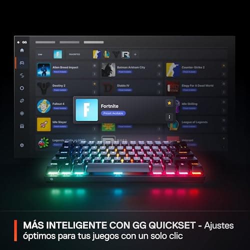 SteelSeries Apex Pro Mini Gen 3 OmniPoint 3.0 HyperMagnetic Switches — Adjustable Actuation — Rapid Trigger — Game-Ready Presets — Protection Mode — Rapid Tap/SOCD — RGB — PBT Keycaps — USB-C thumbnail 4
