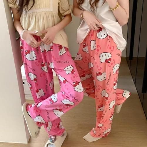 Pyjamahose Damen Schlafanzughose Pyjama Hose Lang Flanell Schlafhose Schlafanzug Hosen Anime Cartoon Flauschig Kuschelhose Bequem Frauen Schlafanzughosen für Schlaf Lounge Teenager Mädchen thumbnail 4