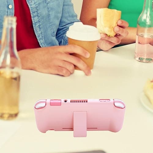 GUTIAL Accessories Bundle for Nintendo Switch Lite - Cute Kawaii NS Lite Accessories kit for Grils Boys Kids with Carrying Case, Cartoon Cover Case, Screen Protector, Stand - Pink - Switch Lite - Lite Pink-Kitty thumbnail 5