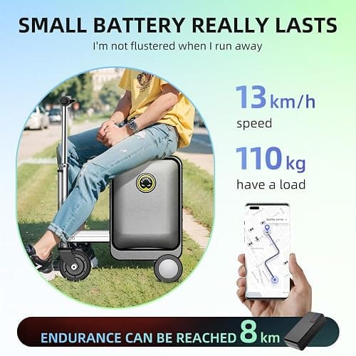 Airwheel SE3S Smart Rideable Suitcase Electric Luggage Scooter For Travel (black) thumbnail 4