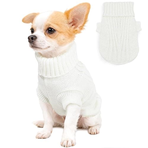 Xs Dog Clothes Dog Sweater for Small Dogs Autumn Winter Dog Sweaters Warm Puppy Clothes Turtleneck Pullover Sweater Pet Knitwear for Chihuahua Teacup Dog Yorkie (X-Small) - Image 1
