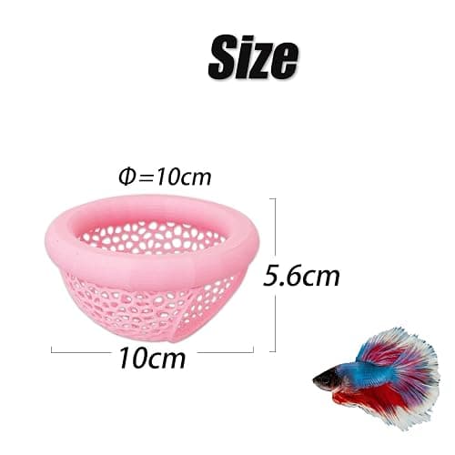 Aquarium Floating Betta Fish Skins, Betta or Shrimp Feeder, Cave and Hammock, Small Fish Feeding Rings, Aquarium Hiding Feeding Decorative Accessories (Pink) thumbnail 3