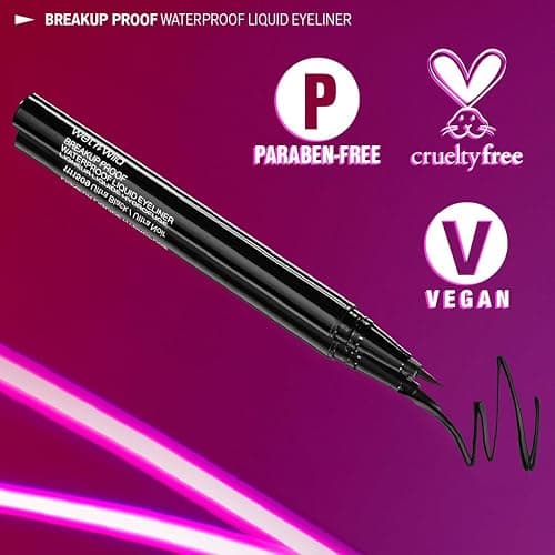 wet n wild Mega Last Breakup Proof Liquid Eyeliner - Ultra-Fine Brush, Waterproof, 16-Hour Long-Lasting Wear- Cruelty-Free & Vegan - Black thumbnail 5