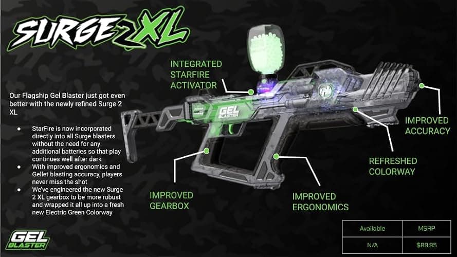 Gel Blaster Surge XL 2 with Built-in Starfire Glow Activator – Upgraded GelBlaster Toy with 150+ Foot Range – Water Bead Ammo – Semi & Full Auto Modes – Glows in The Dark – 180-250 FPS – Ages 14+ thumbnail 7