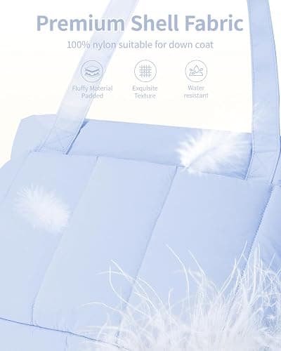 Narwey Puffer Tote Bag for Women Work with Laptop Compartment, Puffy Quilted Work Tote Bags for Travel Carry on Teacher Nurse thumbnail 2