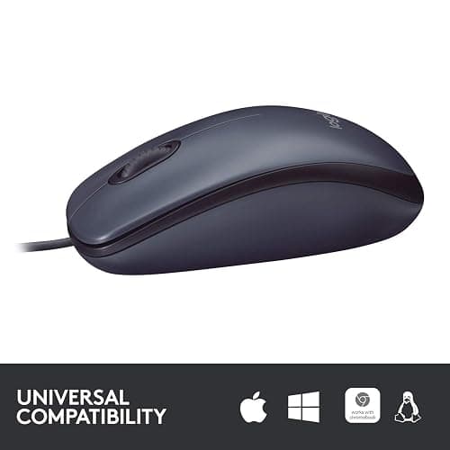 Logitech B100 Wired Mouse for Computer and Laptop, USB Corded Mouse, Right or Left Hand Use - Black thumbnail 4
