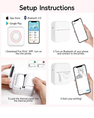 Mini Printer Sticker Paper, 10 Rolls Thermal Printer Stickers Paper 57 X 25mm, Printable Sticker Papers for Mini Print Papers and Most Instant Print Cameras thumbnail 3