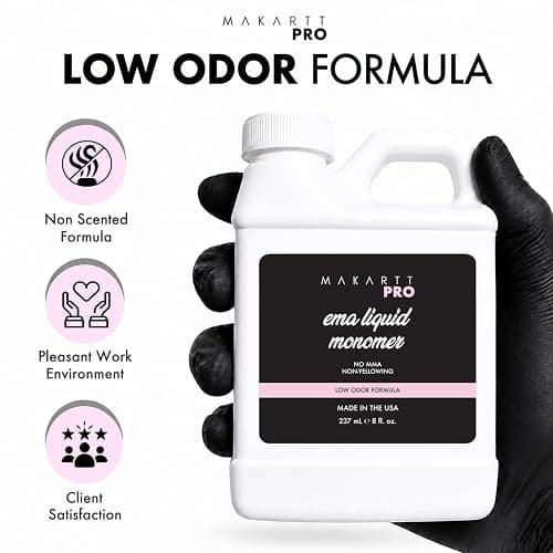 MakarttPro Low Odor Monomer, MMA Free, Made in USA, Non-Yellowing Professional Grade Formula, Beginner Nail Tech Friendly - Essential Acrylic Nail Supply for Nail Technicians (8 fl oz) thumbnail 4