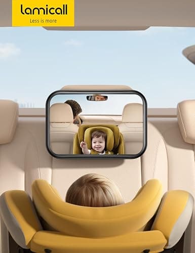 Lamicall Spiegel Auto Baby Rückbank - [2026 Haken Clip] Bruchsicher Autospiegel Baby Rücksitz, 360° Drehbar Babyspiegel Rücksitzspiegel, Kopfstützen Auto Spiegel für Baby&Kinder mit 175° Konvexspiegel thumbnail 7