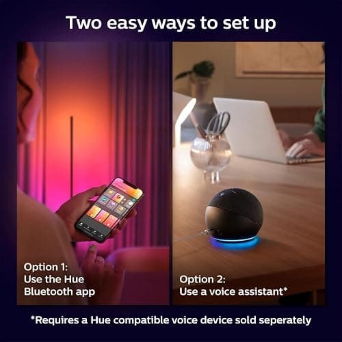 Philips Hue Signe Smart Color Changing Floor Lamp, 1-Pack, Black | White & Color Ambiance, 2550 Lumens, Works with Alexa Google Assistant & Apple HomeKit, Use with Hue App thumbnail 4
