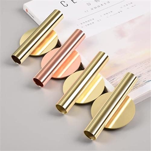 Gold Wall Decor, Plant Wall Vase Metal Tube Decoration Holder Used to Display Dried Flowers, Fake Flowers, Also Suitable for Gravestone Memorial Decoration (1 Pcs Round Gold) thumbnail 4