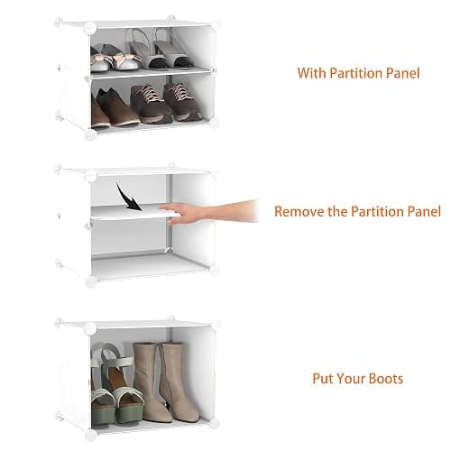 HOMIDEC Shoe Rack, 8 Tier Shoe Storage Cabinet 32 Pair Plastic Shoe Shelves Organizer for Closet Hallway Bedroom Entryway thumbnail 5