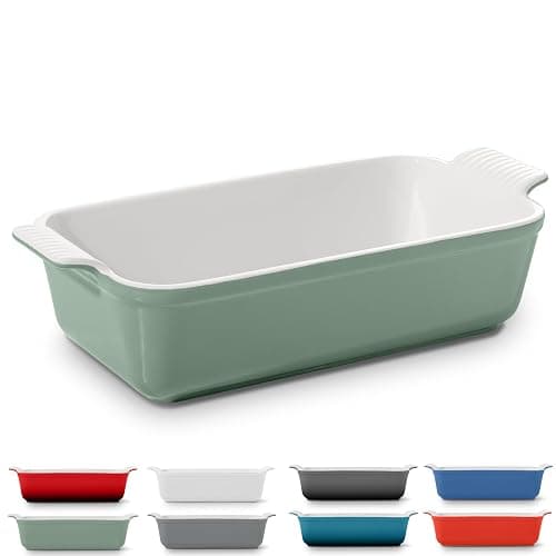 ROSSALLINI Signature Stoneware Loaf Pan | Non-Stick for Perfect Baking and Bread Making | 1lb Loaf Pan [Sage Green] - Image 1