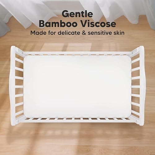2-Pack Crib Sheets for Boys, Girls - Viscose Derived from Bamboo Fitted Crib Sheet, Baby Crib Sheets Neutral, Crib Mattress Sheet, Toddler Bed Sheets, Baby Sheets for Crib Fitted Sheets(Khaki) - Khaki thumbnail 2