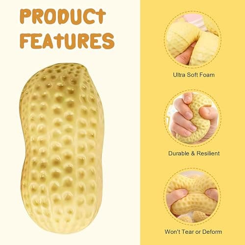 2PCS Peanut Squishies Toys,Peanut Squishies Slow Rising Stress Relief Toy, Peanut Stress Balls Fidget Toys, Cute Anxiety Relief Toys for Adult Relaxation thumbnail 5