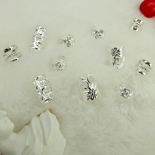 Silver Hair Cuffs for Braids thumbnail 7