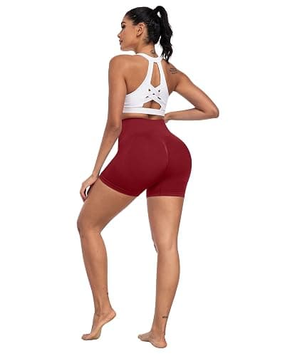 CHRLEISURE Workout Shorts Sets for Women, High Waisted Gym Butt Lifting Scrunch Butt Seamless Shorts thumbnail 5