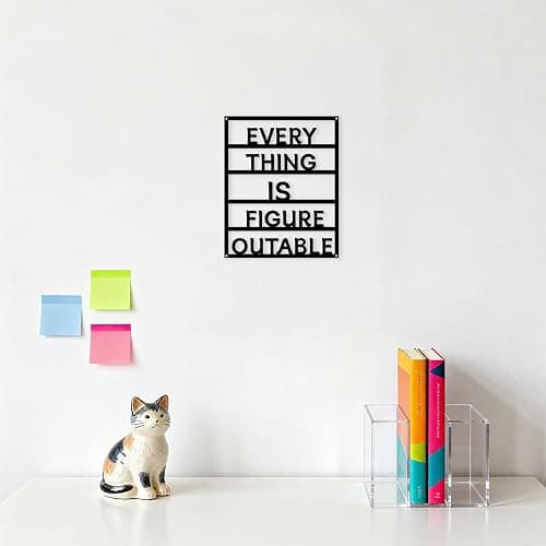Yuzhuo Metal Everything is Figureoutable Inspirational Wall Art Positive Affirmations Wall Decor, Motivational Wall Art for Home Office Classroom, 10.5x13 Inch Black thumbnail 5