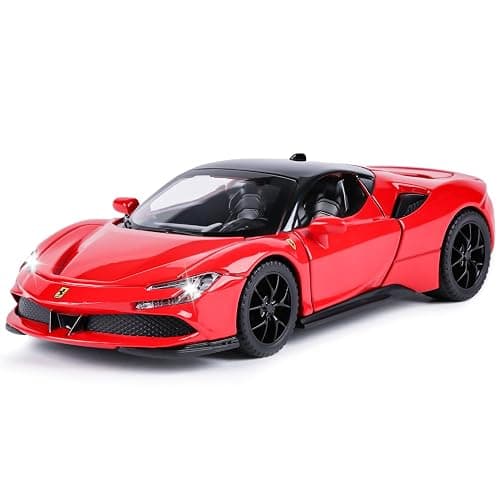 Toy Cars Model for Kids 1:32 Diecast Metal Toy Cars, Pull Back Car with Light and Music SF90 Toy Car Collectible Model Cars for Boys Age 3 + Year Old - Image 1