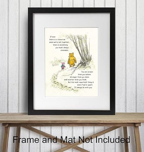 Winnie Wall Art - Pooh Kids Room Decor - Boys - Little Girls Bedroom - Baby Nursery Art - Wall Decor for Toddlers - Inspirational Positive Quotes Picture Poster print thumbnail 3