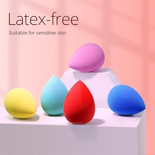 BEAKEY Makeup Sponge Set 5 Pack Micro Porous Low Absorption Soft Latex Free Foundation Beauty Sponges & Blenders for Powder Cream, Stocking Stuffers for Women thumbnail 8
