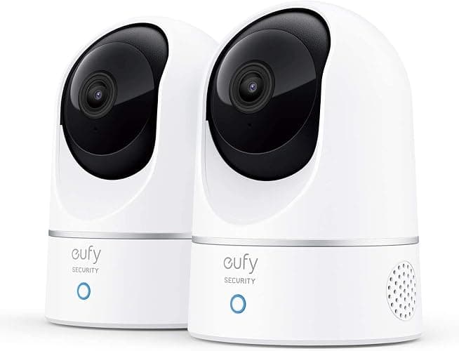 eufy Security Indoor Cam E220 2-Cam Kit, 2K Security Indoor Camera Pan & Tilt, Plug-in Camera with Wi-Fi, Human & Pet AI, Voice Assistant Compatibility, Motion Tracking, Homebase 3 Compatible - Image 1