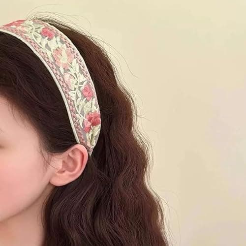 3 Pack Floral Embroidered Headbands for Women Girls, Wide Mesh Lace Boho Hair Bands, Vintage Non-Slip Hair Hoops for Daily Wear Party Vacation Wedding thumbnail 9
