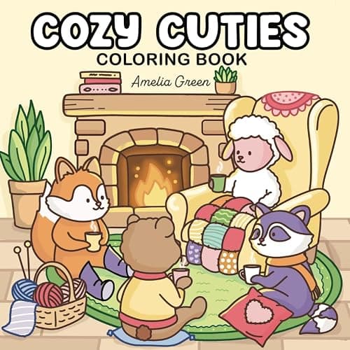 Cozy Cuties: Coloring Book for Adults and Teens Featuring Adorable Animal Characters, Relaxing Hygge Moments and Comfy Scenes - Image 1