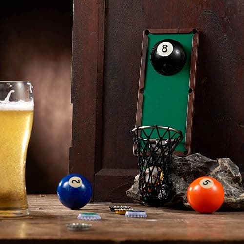 Arola Magnetic Billiard Ball Bottle Opener, Removable Metal Wall Mounted Opener with Cap Catcher Collector, Birthday Gift for Billiards Enthusiast, Beer Lovers and Men, as Kitchen Yard Bar Decoration thumbnail 6
