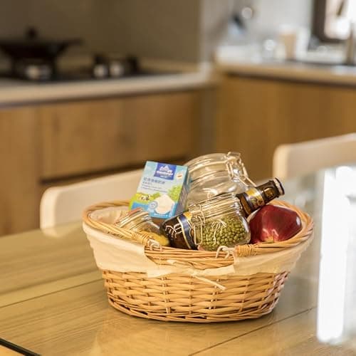 Vintiquewise Natural Wicker Picnic Basket with Handle – Multi-Purpose Willow Basket for Garden and Home Decor – Handcrafted Decorative Wicker Storage Basket for Gifts, Food, or Home Organization thumbnail 7