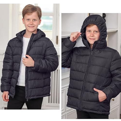 Lovekider Boys Winter Coat 4-16 Years Lightweight Puffer Jacket Kids Hooded Packable Down-alternative Outerwear thumbnail 4