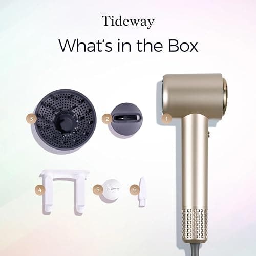 Tideway Hair Dryer, Blow Dryer with Diffuser High-Speed Plasma Ionic Low Noise for Fast Drying, Travel Hair Dryer for Women and Man, Curly/Wavy & Long/Thick Color-Treated Hair H11 thumbnail 9