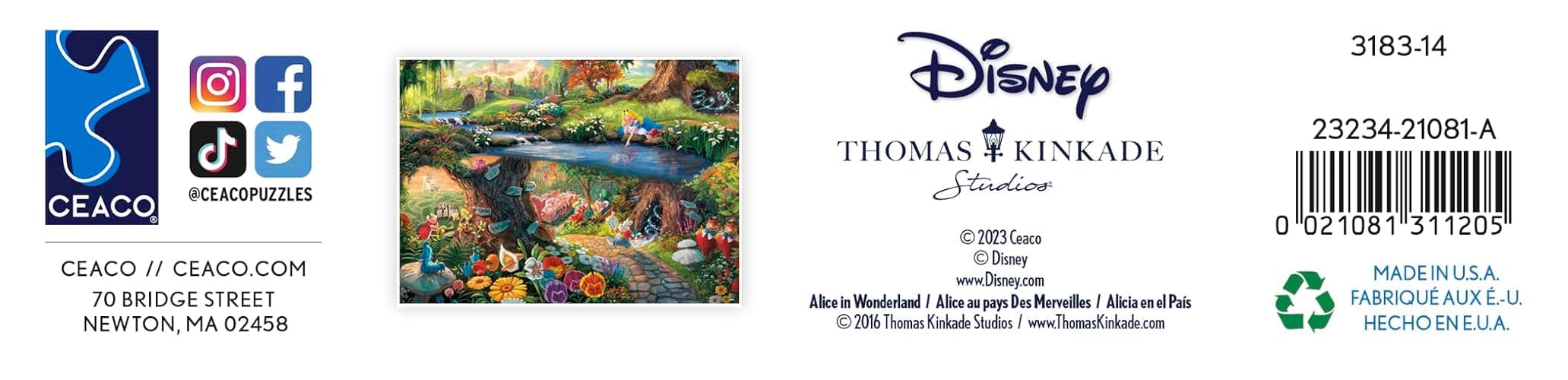 Ceaco - Disney - Thomas Kinkade - Alice in Wonderland - 1000 Piece Jigsaw Puzzle thumbnail 8