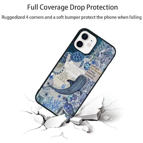 qizjio Whale Shark Phone Case Shockproof Protective Christian Cases for iPhone 12 Mini thumbnail 2
