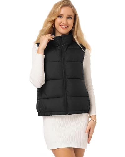 Sinrella Womens Puffer Vest Lightweight Water Repellent 4 Pocket Warm | Womens quilted zip sleeveless puffer vest 4 pockets water repellent fall winter outdoor hiking travel layering thumbnail 2