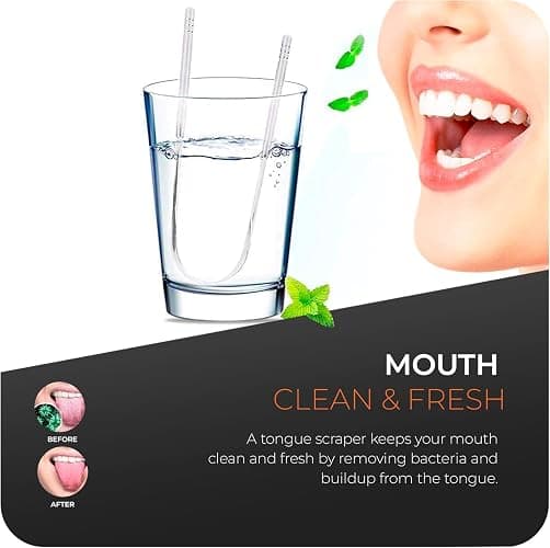 Roe Tenpo Tongue Scraper, 2 U-Shaped - Tongue Cleaner Stainless Steel, Optimal Oral Hygiene - Fresh Breath & Healthy Mouth Tongue Scrapers for Adults & Kids thumbnail 5