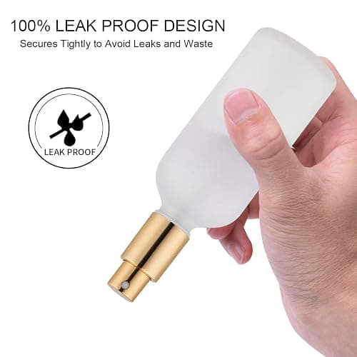 Glass Spray Bottle 3.4oz, Empty Frosted Perfume Atomizer, Fine Mist Spray,Gold Sprayer (2 PACK) thumbnail 4