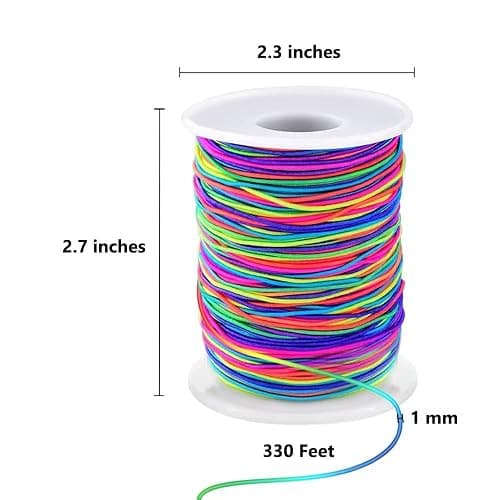 Elastic String for Bracelets, 1mm x 330 Feet Sturdy Rainbow Elastic Cord for Jewelry Making, Necklaces, Beading and Crafts thumbnail 2