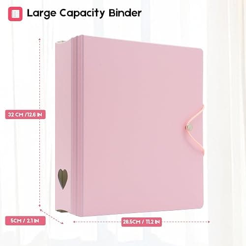 A4 Kpop Photocard Binder with 25 Pages 9 Pocket, 2x3 inch Kpop Photocard Holder Book, Photo Album for Fujifilm Instax Mini Camera Polaroid Printer Photo Film (Pink) - Pink thumbnail 2