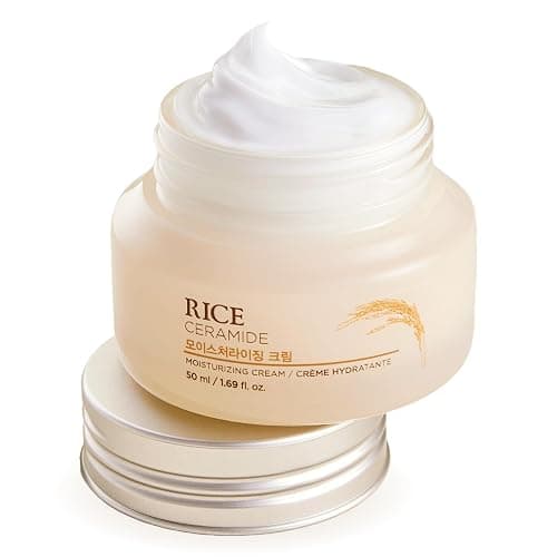 The Face Shop Rice Ceramide Cream, Hydrating Face Moisturizer, for Dry & Combination Skin, Lightweight, Fast-absorbing, 1.69 fl. oz. - Image 1
