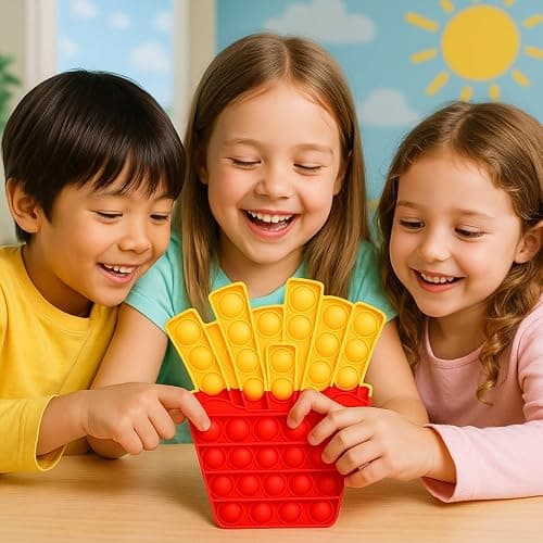 Ranzah Pop Fidget Toy Push Pop Bubble Sensory Toy For Kids And Adults Travel Poppet Toy Squishy Toy For Gifts & Parties ADHD Stress & Anxiety Relief Toy Squeeze Toddler Toy (French Fries) thumbnail 9